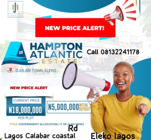 hampton atlantic estate, lagos calabar coastal road, eleko lagos